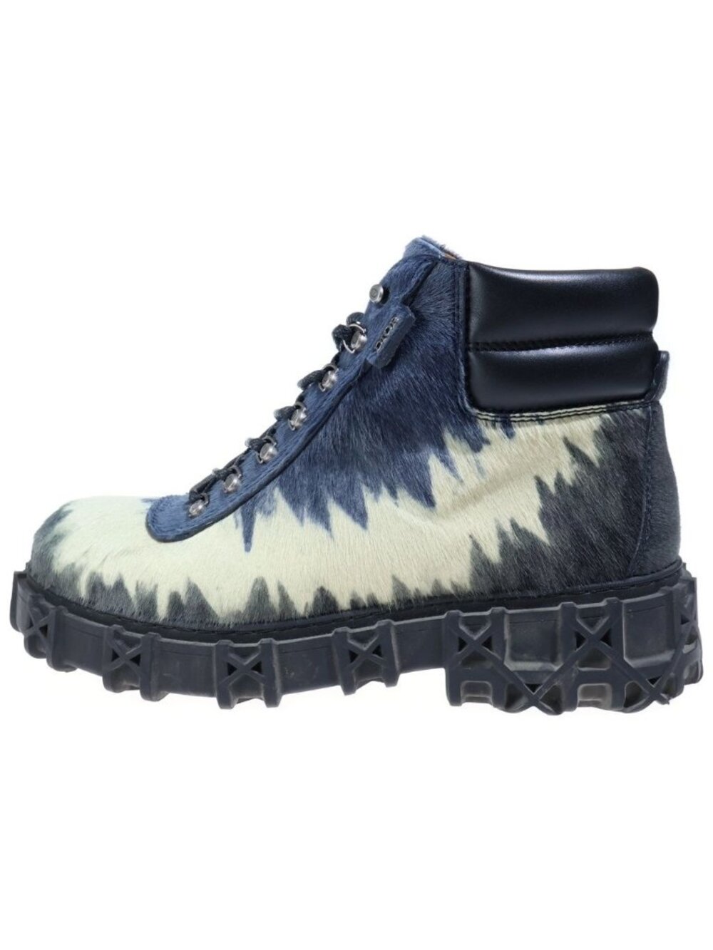 Dior Slickrock Calf Hair Short Boots Limited Edition Chunky Sole Navy Black